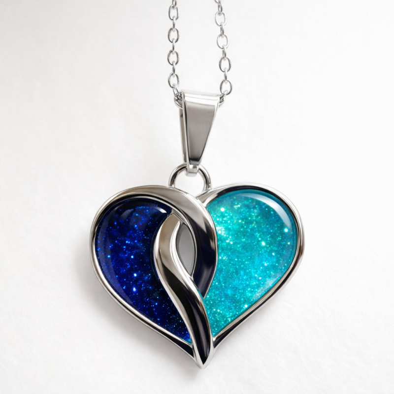 Cross over heart pendant