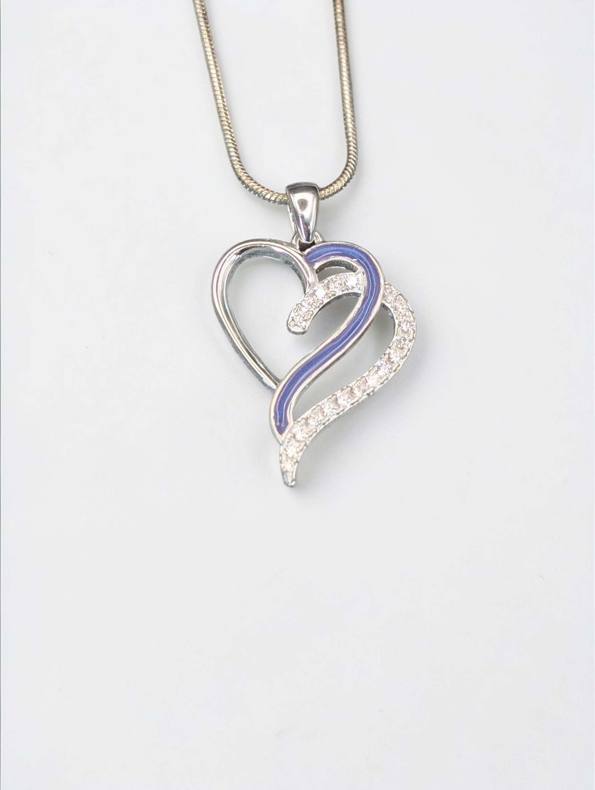 Double Love Heart Memorial Pendant