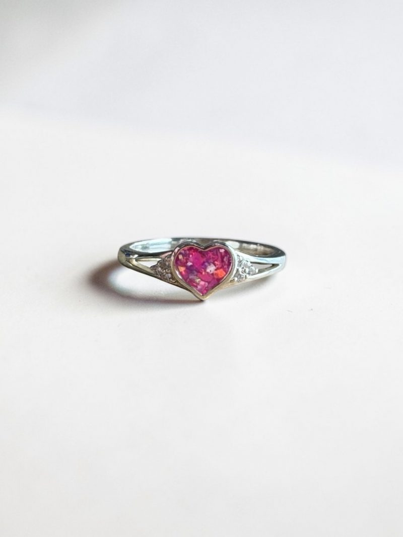Heart Memorial Ring with CZ Accents