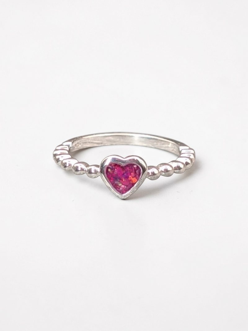 Bubble Heart Memorial Ring