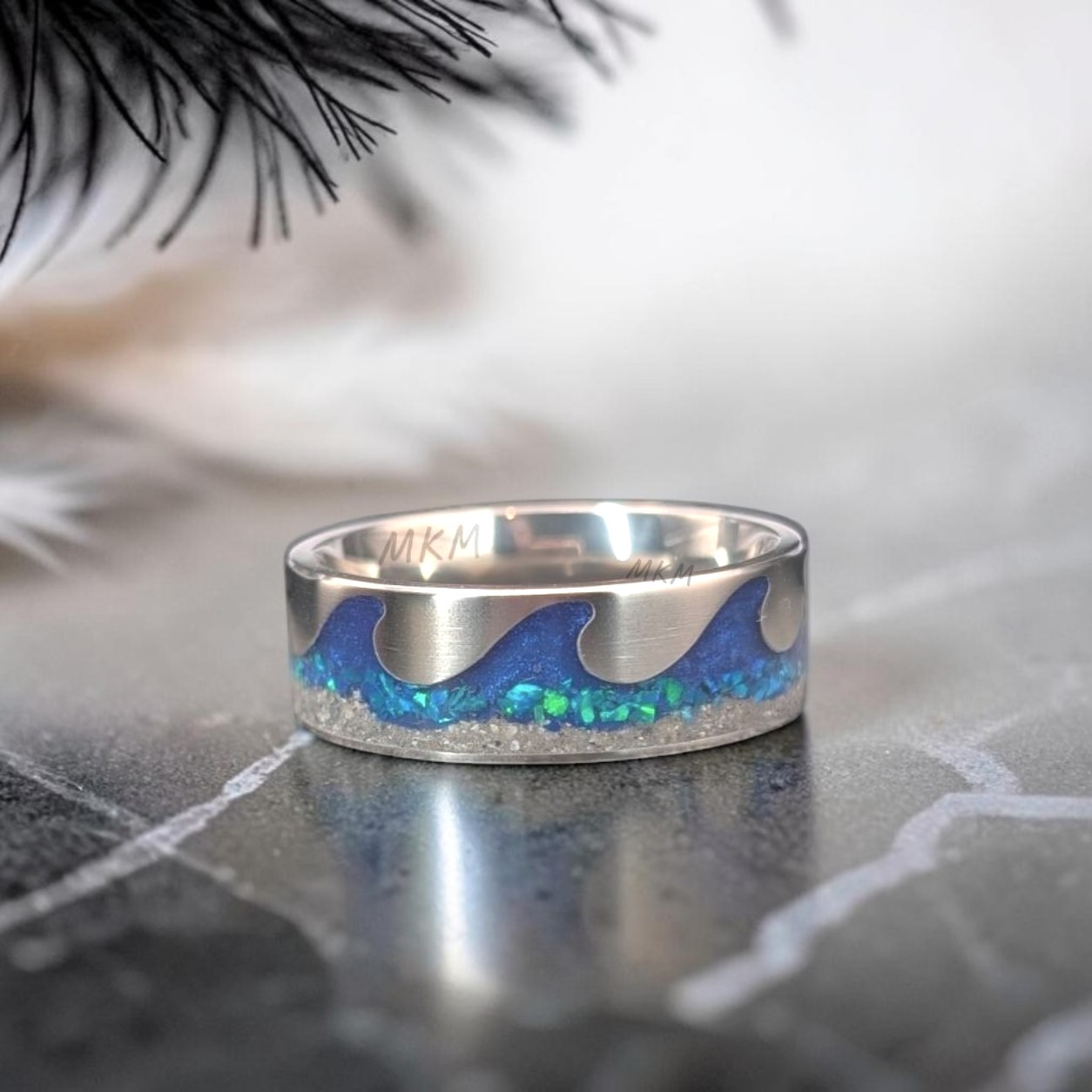 Ocean Wave Memorial Ring