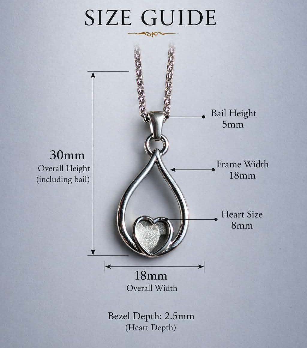 Stainless Steel Heart Drop Memorial Pendant - Image 2