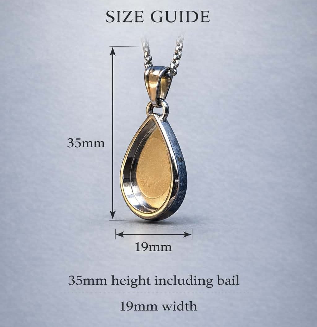 Stainless Steel Pear Memorial Pendant - Image 3