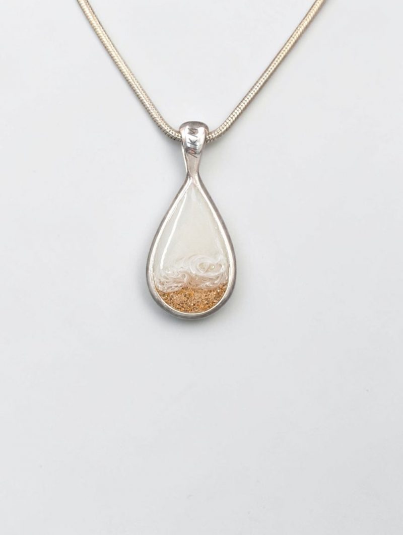 Silver Teardrop Memorial Pendant keepsake jewellery