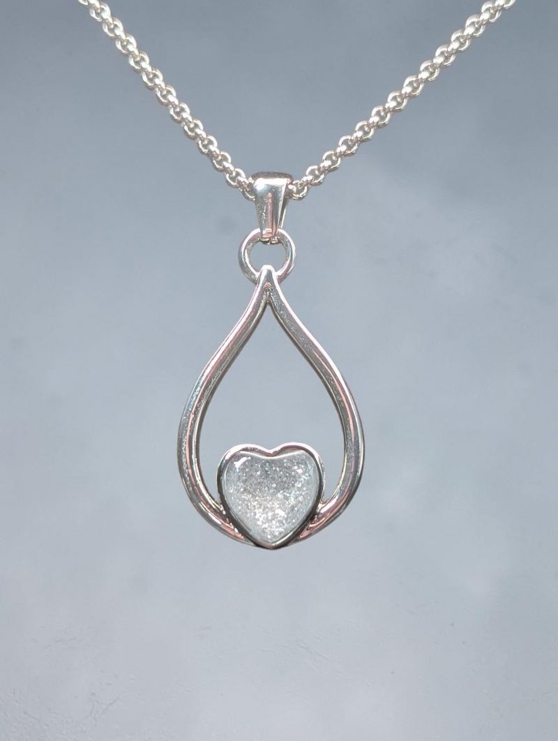 Steel Heart Drop Pendant