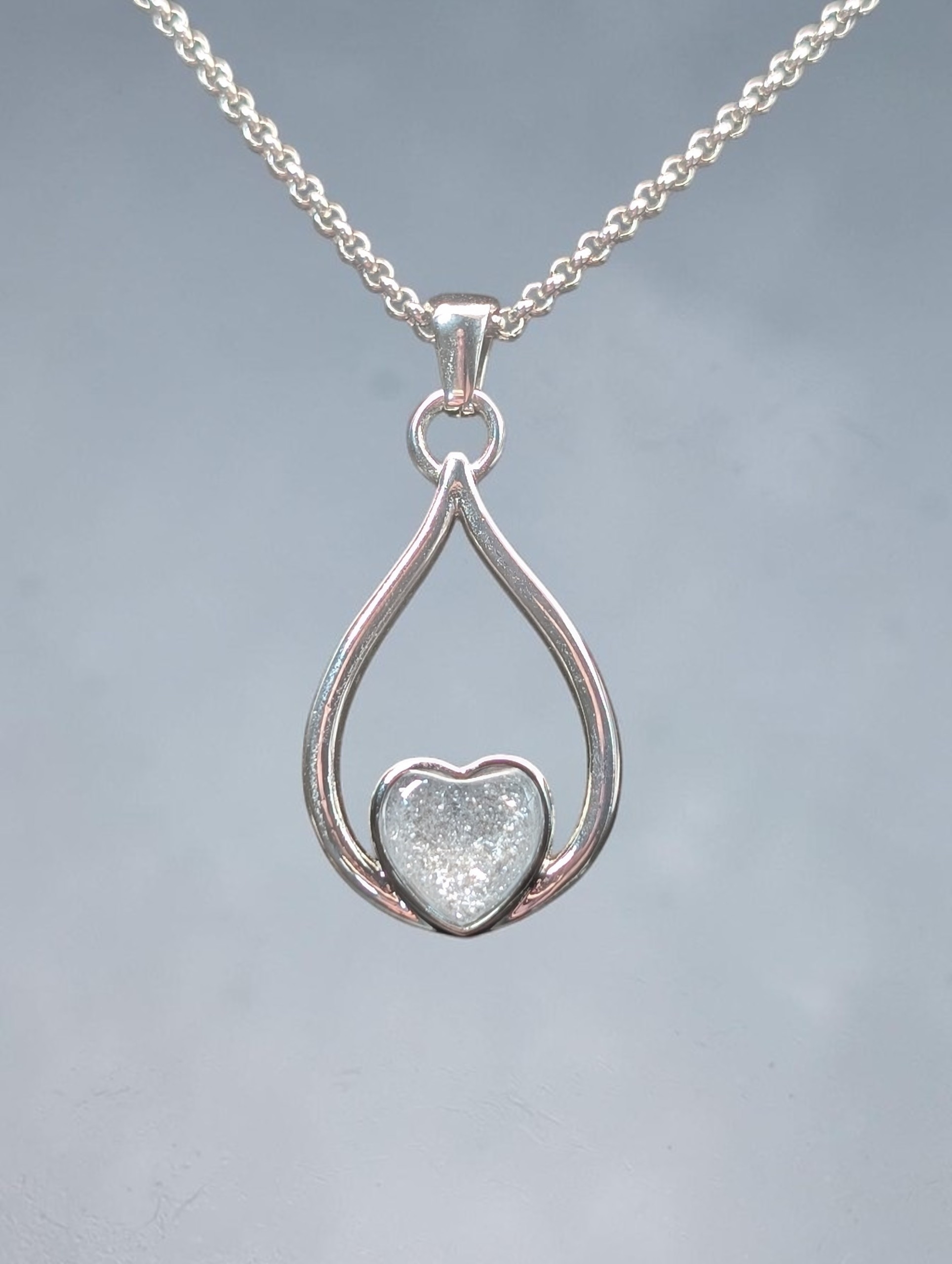 Steel Heart Drop Pendant