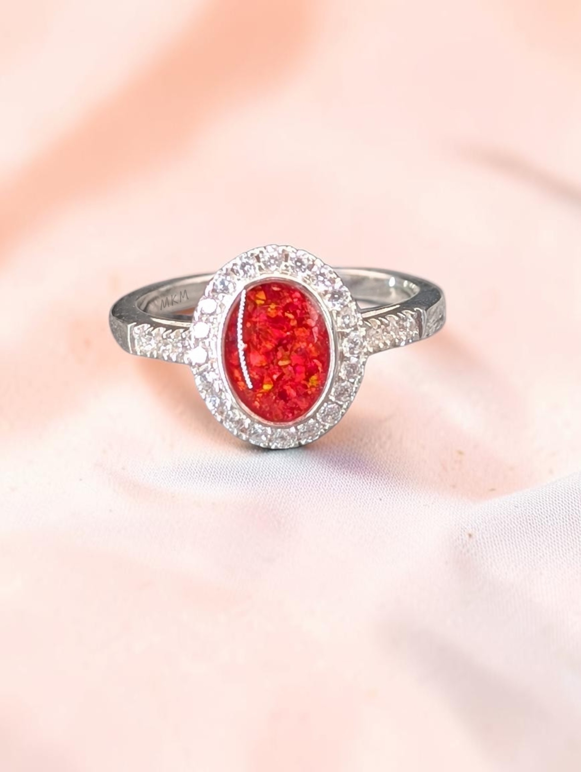 Halo Oval Memorial Ring - Image 2