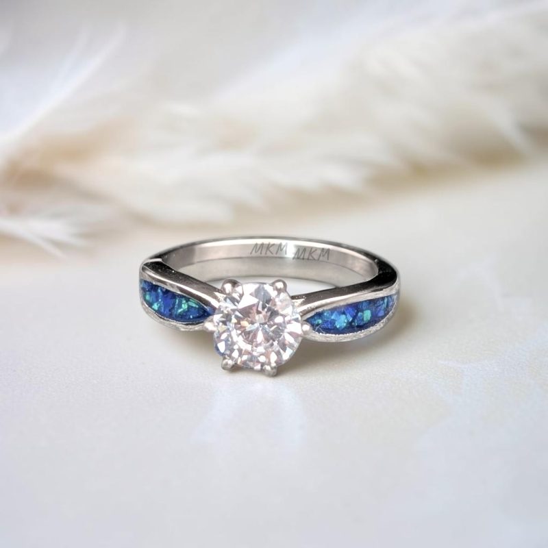 Everlasting Solitaire Memorial Ring (Stainless steel)