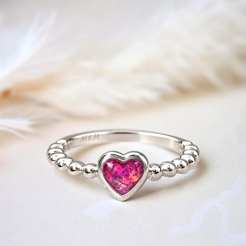 Bubble Heart Memorial Ring