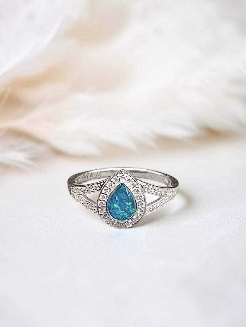 Radiant Teardrop Memorial Ring