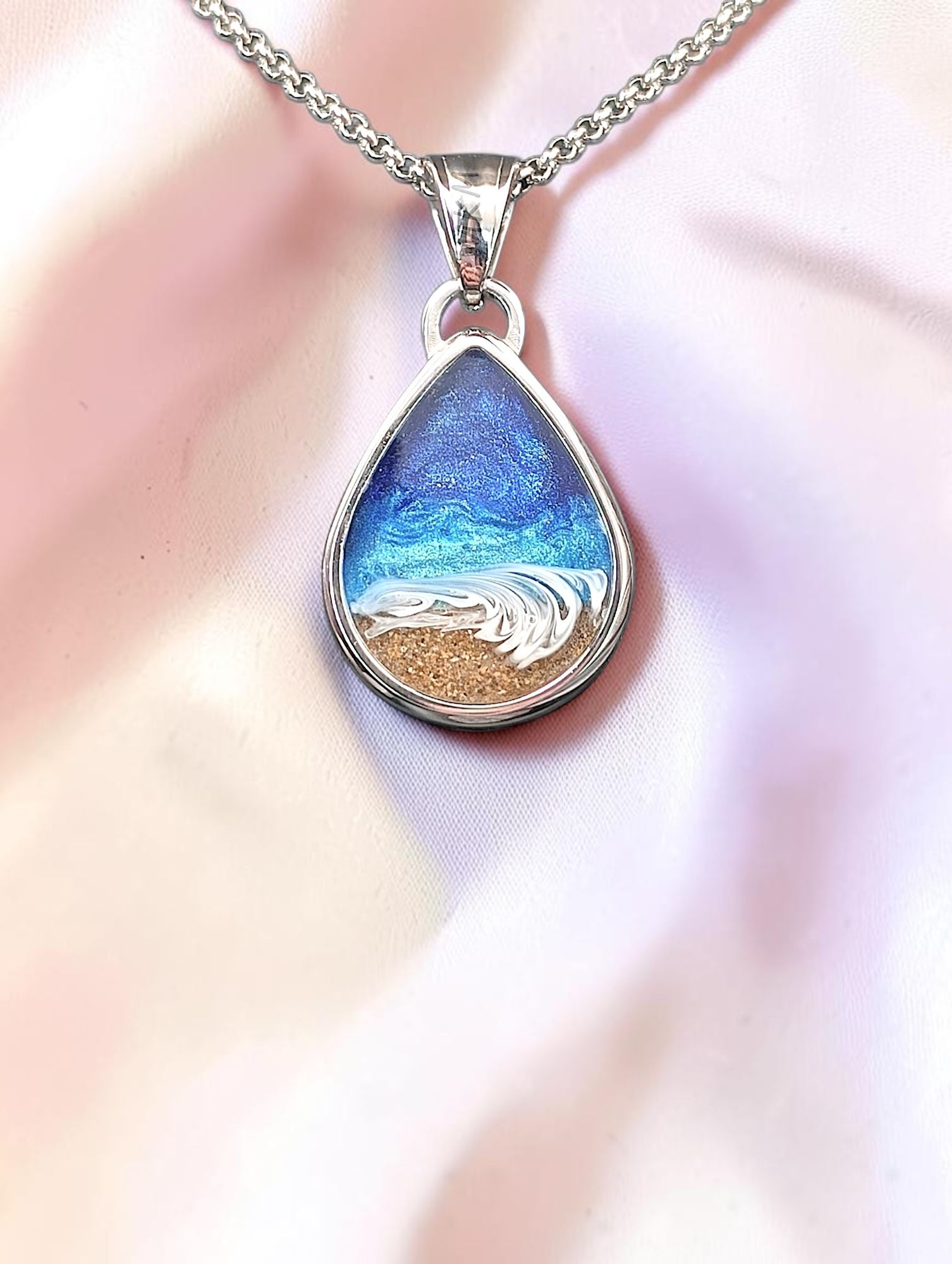 Stainless Steel Pear Memorial Pendant
